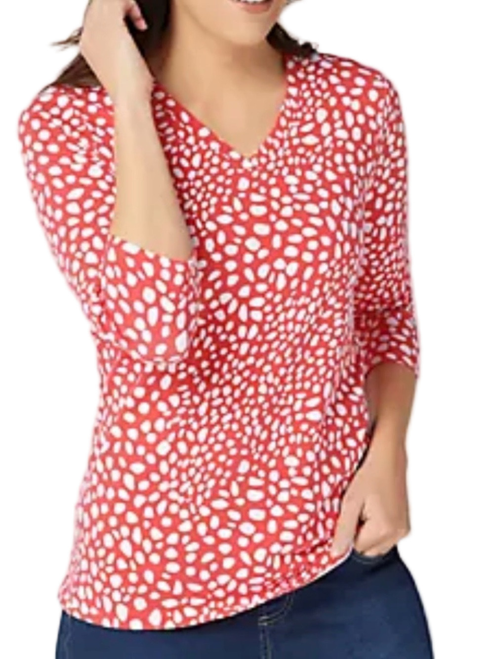 189. WOMENS DENIM + COMPANY 2X DETAIL TOP